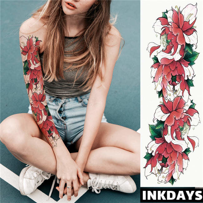 Red Flower Sleeve - Inkdays